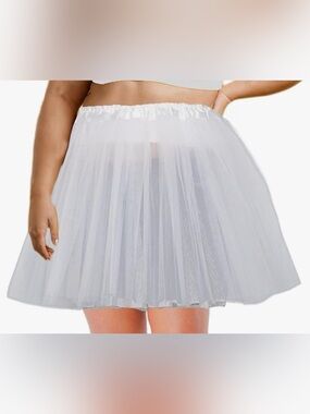 Adult white rave tutu skirt crinoline Ballerina dance costume cosplay lingerie